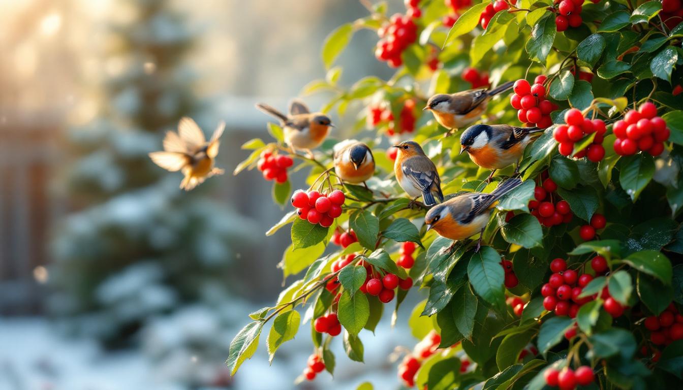 ontdek hoe deze kerstplant tuinvogels aantrekt en je tuin tijdens de feestdagen tot leven brengt.