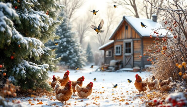 ontdek hoe deze levende windbreker je kippen de hele winter van voedsel voorziet en tegelijkertijd mezen en merels aantrekt voor een levendige tuin.