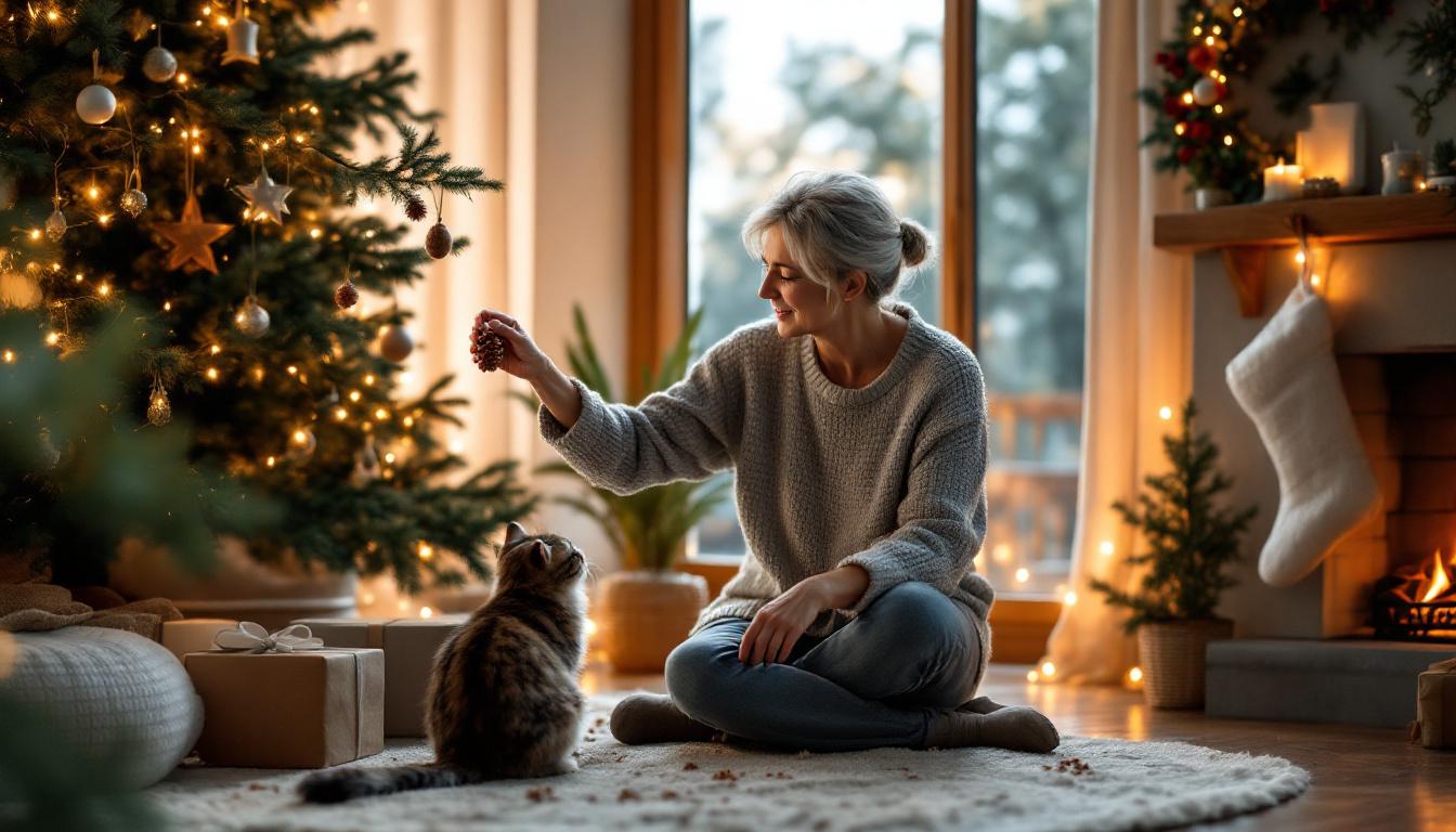 ontdek wat je in je kerstboom moet hangen om je kat veilig op afstand te houden tijdens de feestdagen. tips voor een katvriendelijke kerstdecoratie.
