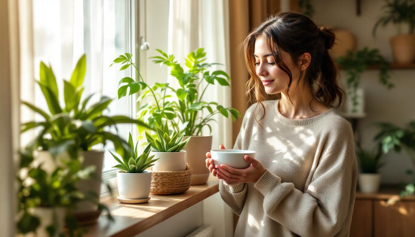 ontdek een eenvoudig kom-watertrucje om je planten te beschermen tegen droge verwarmingslucht en ze gezond te houden tijdens de winter.