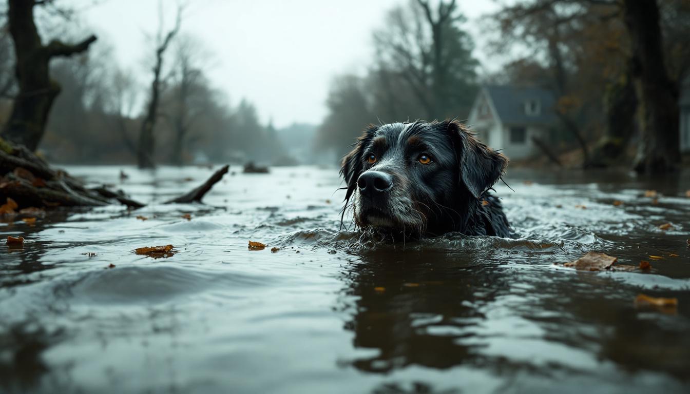 ontdek het inspirerende verhaal van hoe een hond zichzelf redde tijdens een overstroming en de moedige acties die zijn overleving mogelijk maakten.