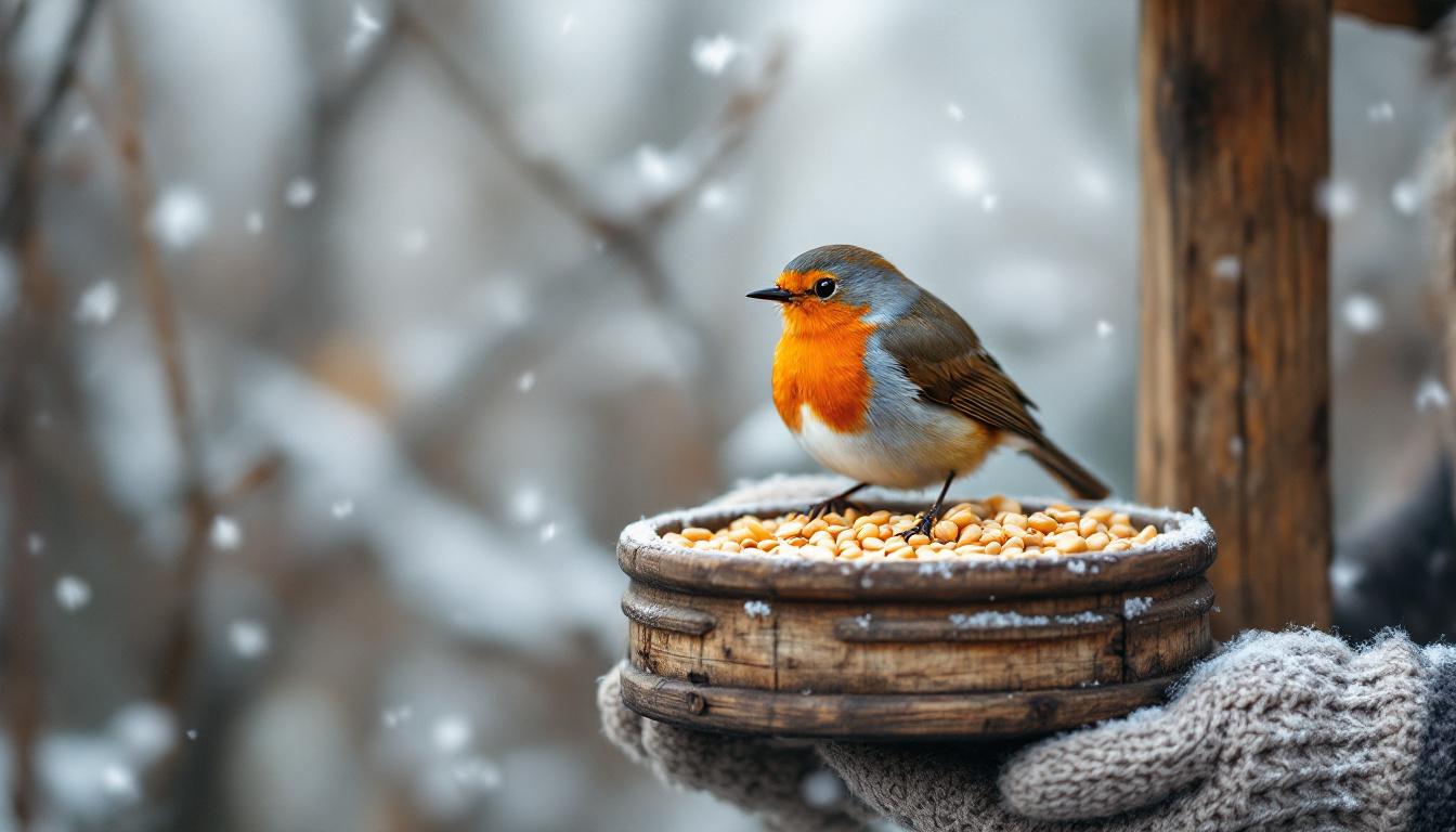roodborstjes hebben dagelijks 10 gram voedsel nodig om de winter te overleven. ontdek hoe je deze kleine vogels kunt helpen met de juiste voeding tijdens het koude seizoen.