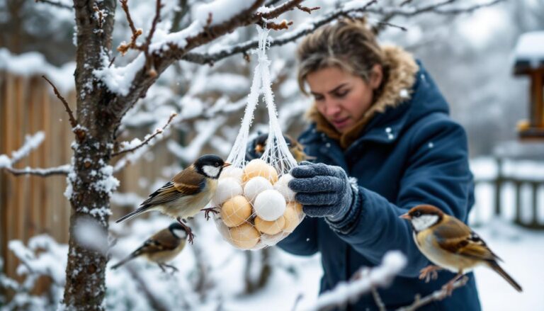 ontdek waarom het voeren van vogels met vetbollen in netten tijdens de winter steeds meer onder kritiek staat en welke alternatieven er zijn.