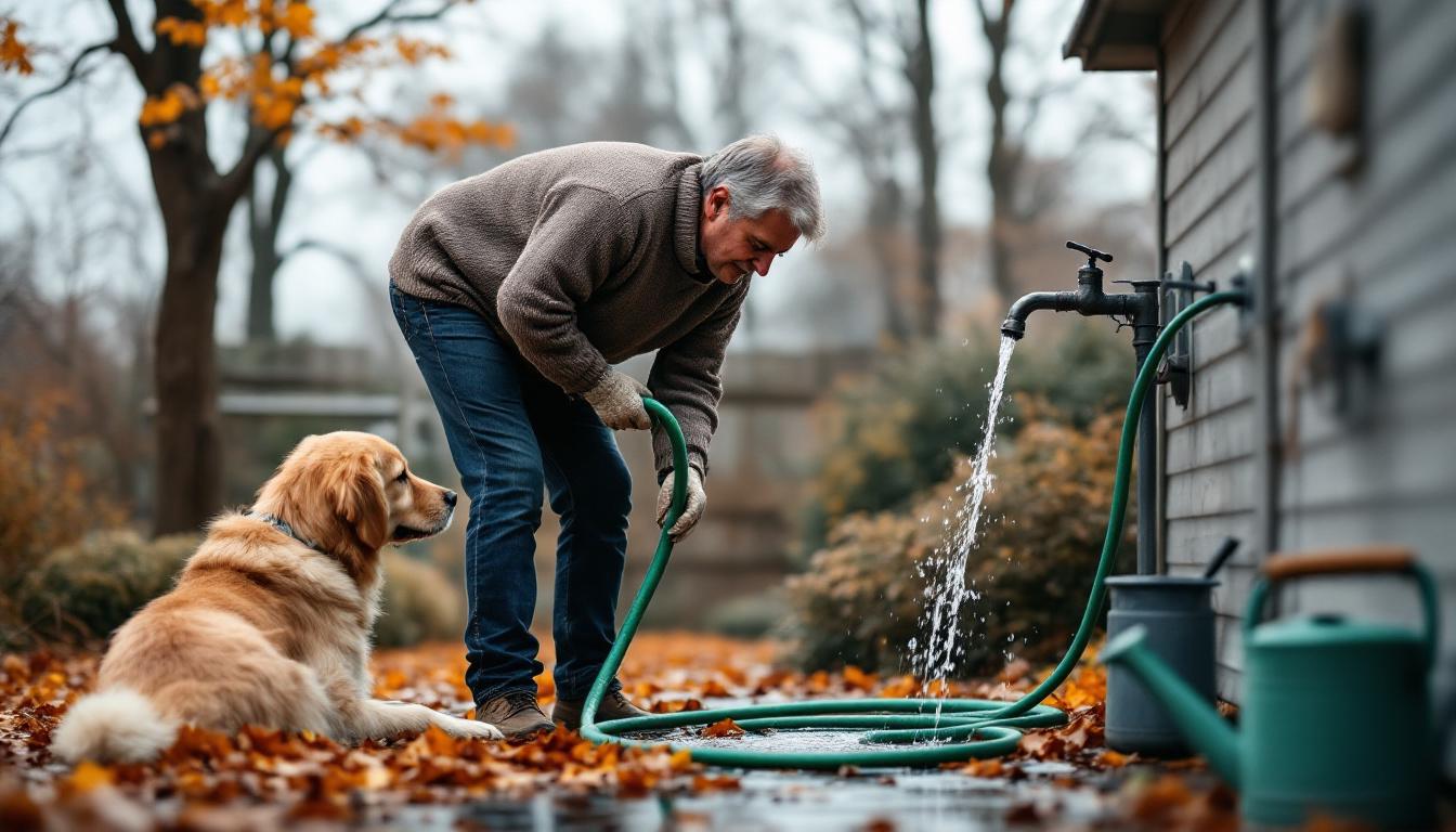 ontdek waarom het belangrijk is om uw tuinslang nu leeg te laten lopen voordat de koude temperaturen beginnen, om schade door vorst te voorkomen.