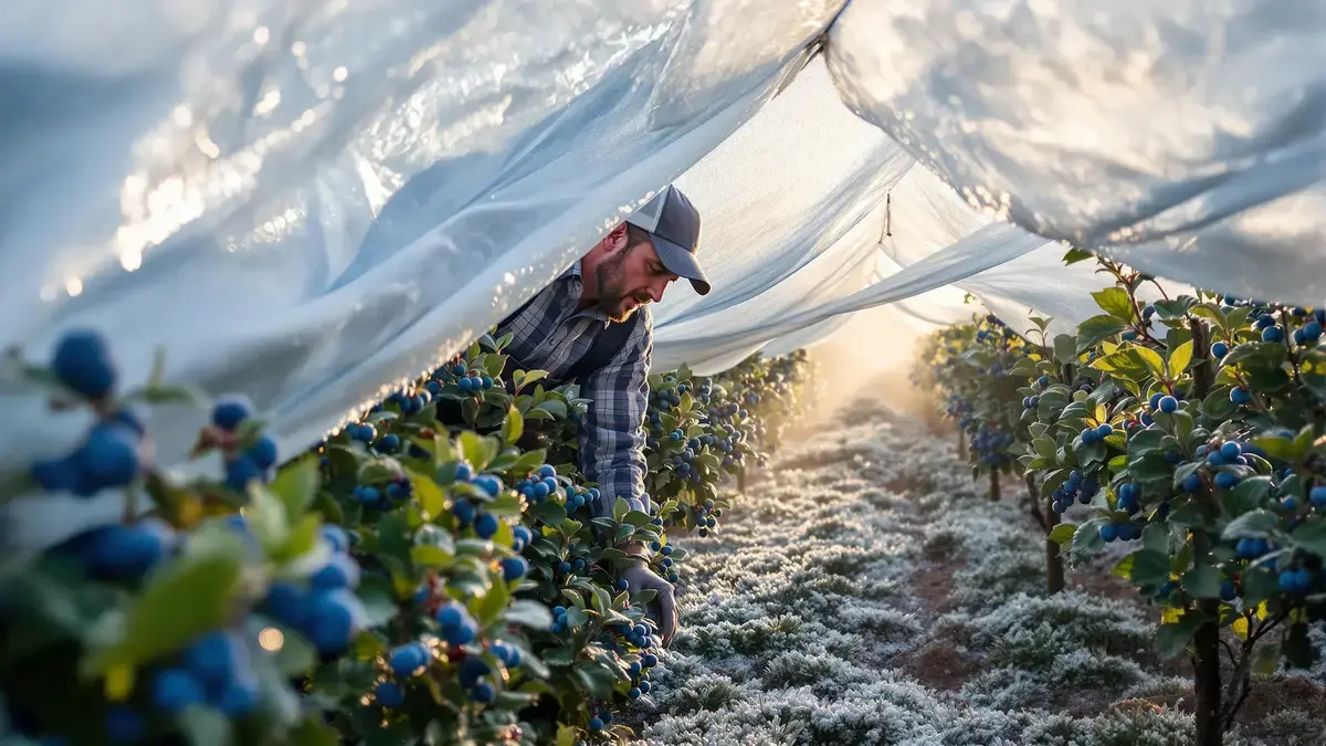 Eenvoudige beschermingsmaatregelen beperken effectief vorstschade aan blauwe bessenstruiken