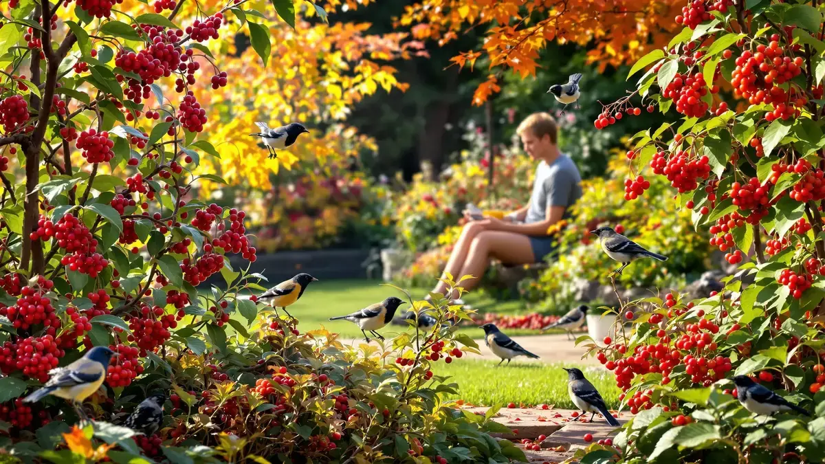 Sommige bessenplanten brengen vogels terug naar de voederplekken
