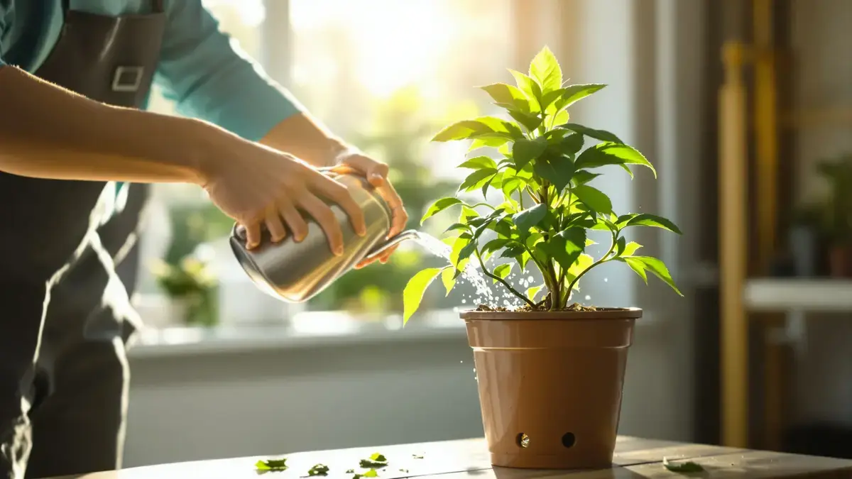 Bladverlies bij je kerstster? Met deze eenvoudige gietmethode voorkom je het direct