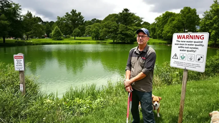 Dit groenachtige water in sommige bassins kan een reëel gevaar verbergen.