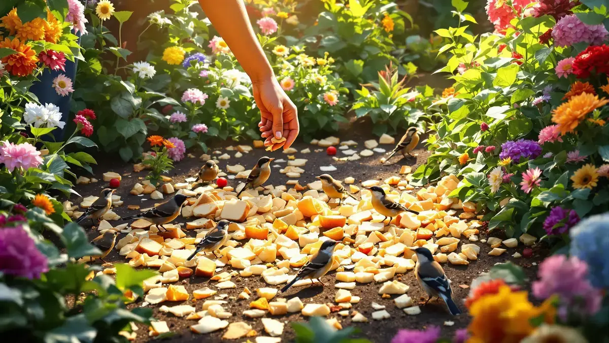 Deze keukenresten worden een waar festijn voor de tuinvogels