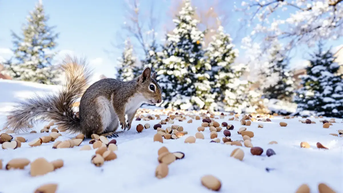 Notendoppen verspreid in de tuin? Dit subtiele teken dat eekhoorns ’s winters achterlaten