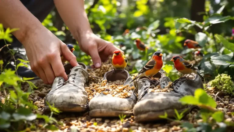 Versleten schoenen kunnen worden hergebruikt als aantrekkingspunt voor vogels