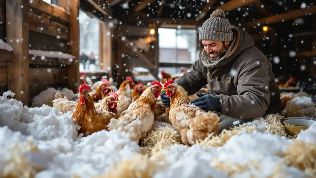 In de winter volstaat wat extra aandacht om het welzijn van kippen aanzienlijk te verbeteren.