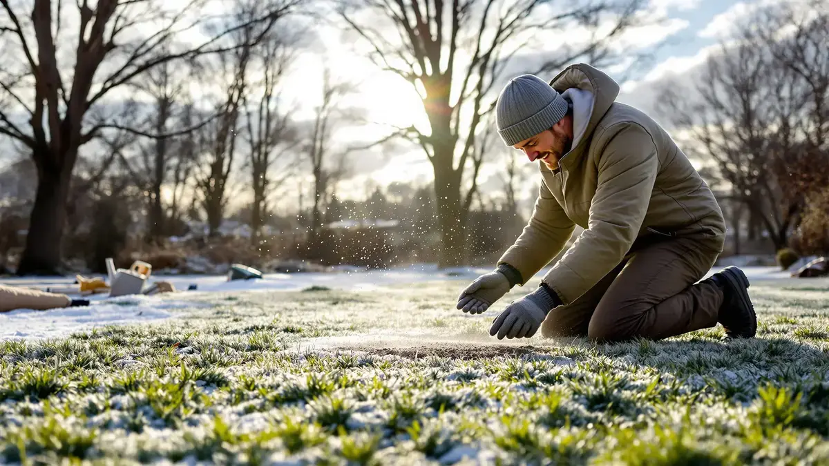 Er is een precies moment in de winter om gras te zaaien op een gazon in winterslaap, het missen ervan zet het hele voorjaar op het spel